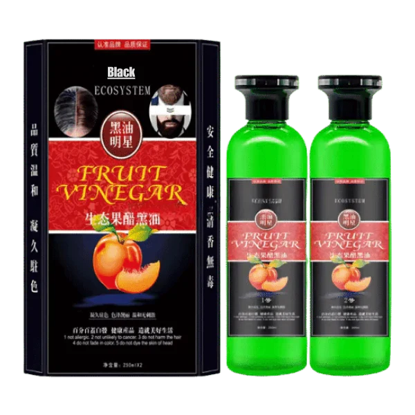 Natural Fruit Vineger Black Gel Hair Color | Natural Hair Dye for Men & Women | No Ammonia & No PPD, Long-Lasting, Gentle on Scalp | 100% Gray Hair Coverage